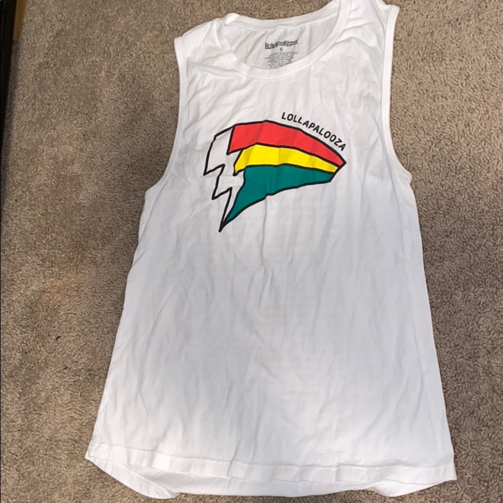 White lollapalooza tank top